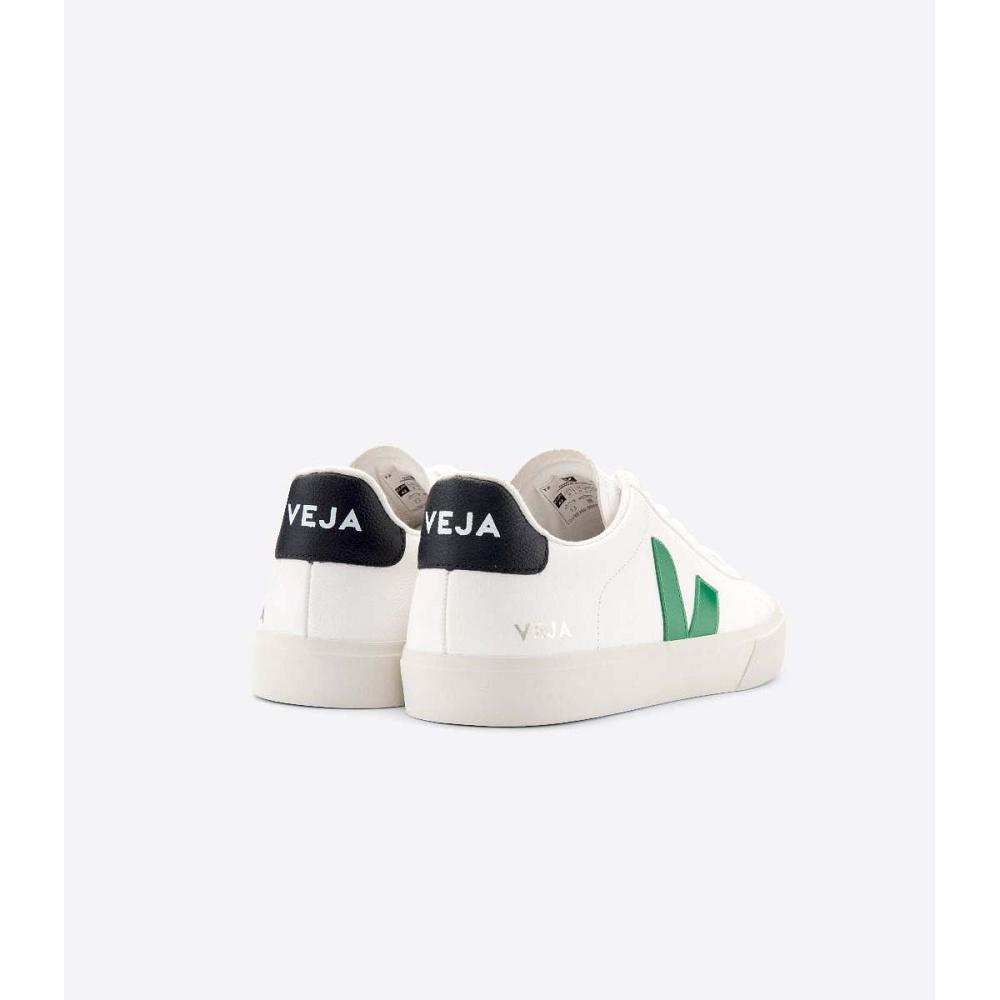 Low Tops Sneakers Dama Veja CAMPO CHROMEFREE White/Green | RO 596GSO